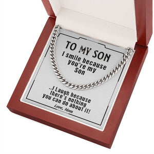 To My Son | I Smile Because You're My Son 💙💎 | Jewelry | C30184T, C30184TG, lx-C30184, PB23-WOOD, PROD-1879338, PT-1772, USER-43062 | TageUnlimited