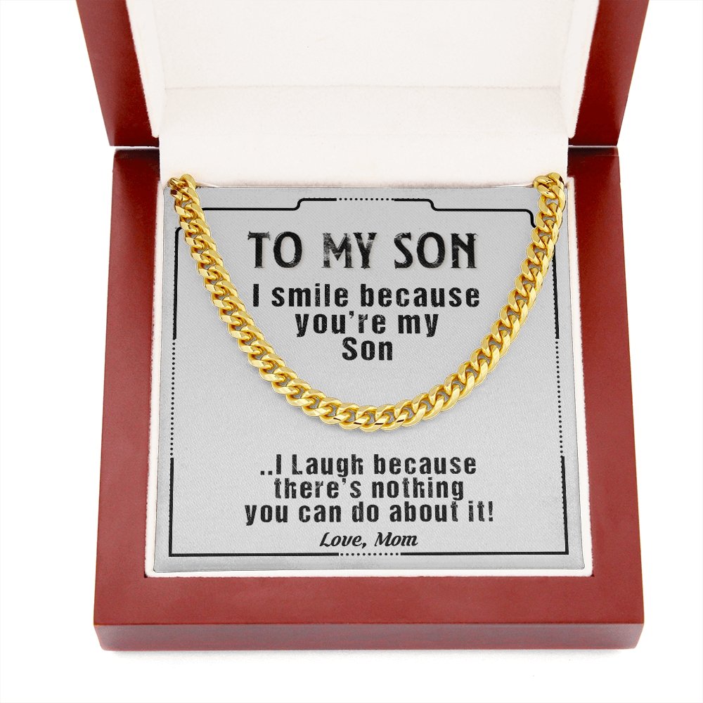 To My Son | I Smile Because You're My Son 💙💎 | Jewelry | C30184T, C30184TG, lx-C30184, PB23-WOOD, PROD-1879338, PT-1772, USER-43062 | TageUnlimited