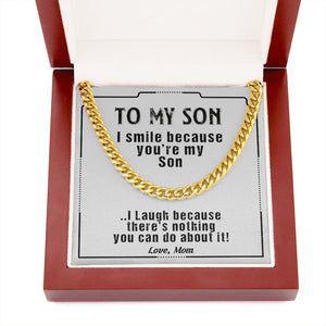 To My Son | I Smile Because You're My Son 💙💎 | Jewelry | C30184T, C30184TG, lx-C30184, PB23-WOOD, PROD-1879338, PT-1772, USER-43062 | TageUnlimited
