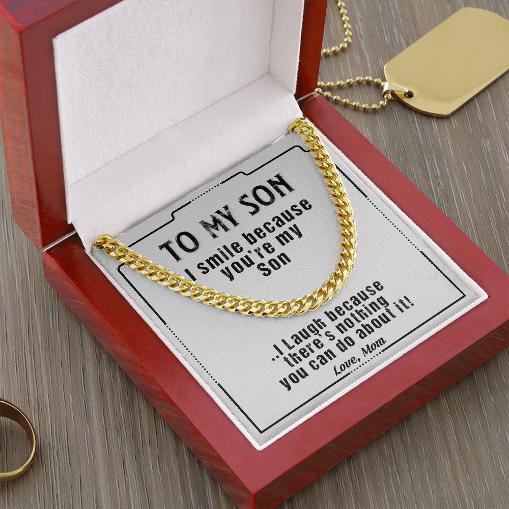 To My Son | I Smile Because You're My Son 💙💎 | Jewelry | C30184T, C30184TG, lx-C30184, PB23-WOOD, PROD-1879338, PT-1772, USER-43062 | TageUnlimited