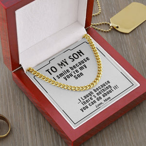To My Son | I Smile Because You're My Son 💙💎 | Jewelry | C30184T, C30184TG, lx-C30184, PB23-WOOD, PROD-1879338, PT-1772, USER-43062 | TageUnlimited