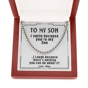 To My Son | I Smile Because You're My Son 💙💎 | Jewelry | C30184T, C30184TG, lx-C30184, PB23-WOOD, PROD-1879338, PT-1772, USER-43062 | TageUnlimited