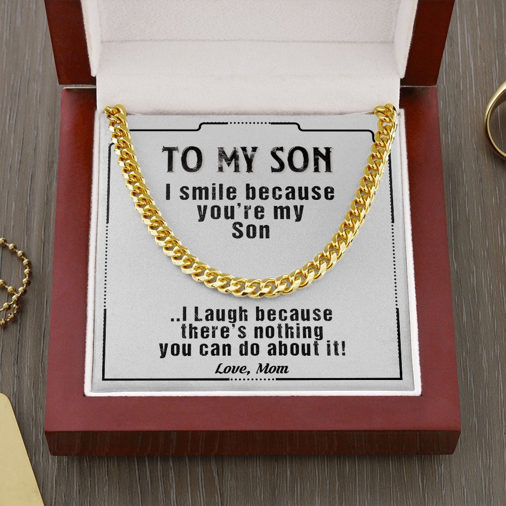 To My Son | I Smile Because You're My Son 💙💎 | Jewelry | C30184T, C30184TG, lx-C30184, PB23-WOOD, PROD-1879338, PT-1772, USER-43062 | TageUnlimited