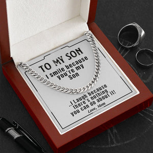 To My Son | I Smile Because You're My Son 💙💎 | Jewelry | C30184T, C30184TG, lx-C30184, PB23-WOOD, PROD-1879338, PT-1772, USER-43062 | TageUnlimited
