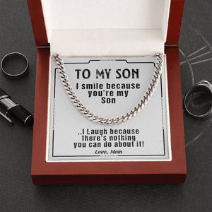 To My Son | I Smile Because You're My Son 💙💎 | Jewelry | C30184T, C30184TG, lx-C30184, PB23-WOOD, PROD-1879338, PT-1772, USER-43062 | TageUnlimited