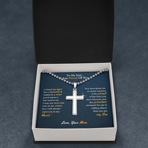 To My Son | I Will Always Carry You In My Heart 💙✝️ | Jewelry | A1014T, E070T, lx-E070, PB23-WOOD, PROD-1868439, PT-1512, TNM-1, USER-43062 | TageUnlimited