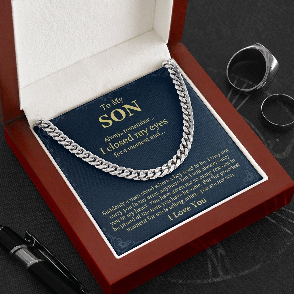 To My Son | I'll Always Carry You In My Heart ❤️💎 | Jewelry | C30184T, C30184TG, lx-C30184, PB23-WOOD, PROD-1831513, PT-1772, USER-43062 | TageUnlimited