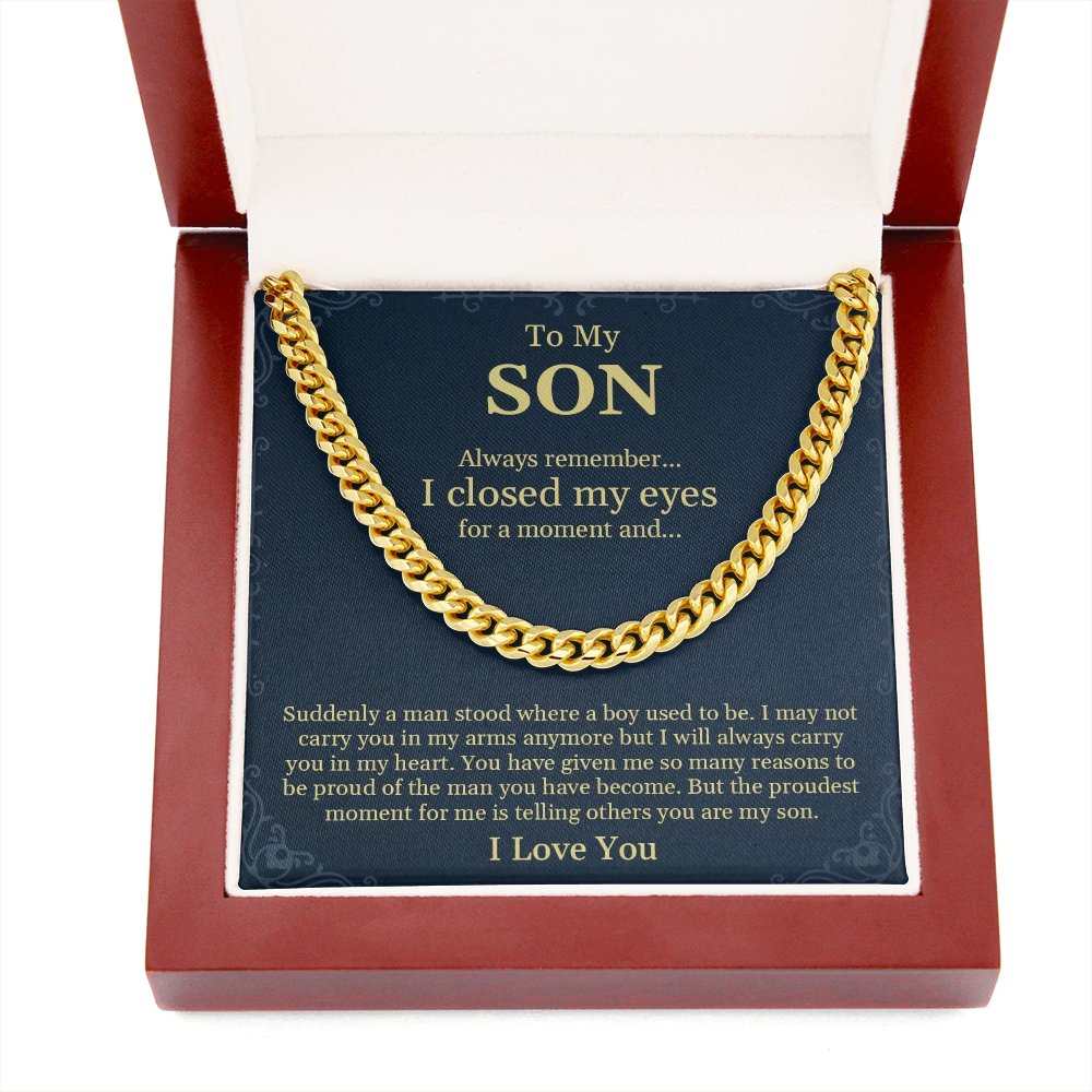 To My Son | I'll Always Carry You In My Heart ❤️💎 | Jewelry | C30184T, C30184TG, lx-C30184, PB23-WOOD, PROD-1831513, PT-1772, USER-43062 | TageUnlimited