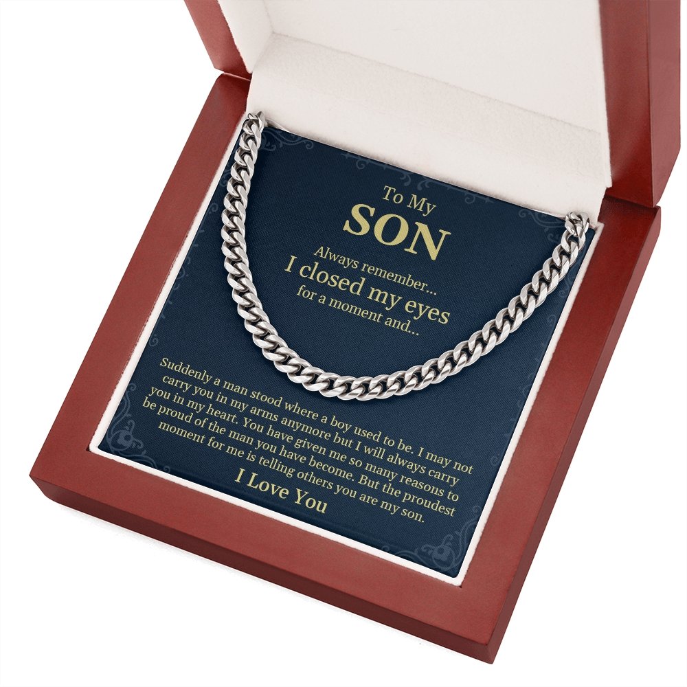 To My Son | I'll Always Carry You In My Heart ❤️💎 | Jewelry | C30184T, C30184TG, lx-C30184, PB23-WOOD, PROD-1831513, PT-1772, USER-43062 | TageUnlimited
