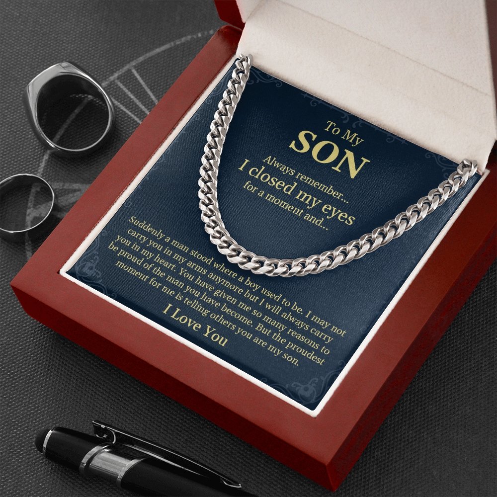 To My Son | I'll Always Carry You In My Heart ❤️💎 | Jewelry | C30184T, C30184TG, lx-C30184, PB23-WOOD, PROD-1831513, PT-1772, USER-43062 | TageUnlimited