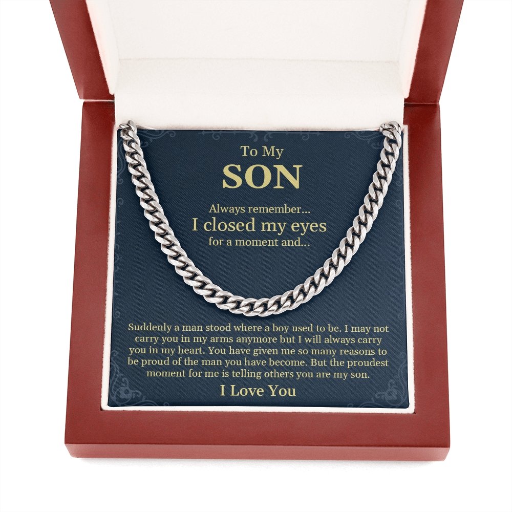 To My Son | I'll Always Carry You In My Heart ❤️💎 | Jewelry | C30184T, C30184TG, lx-C30184, PB23-WOOD, PROD-1831513, PT-1772, USER-43062 | TageUnlimited