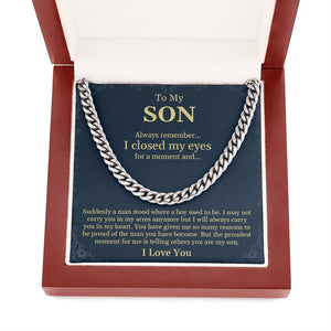 To My Son | I'll Always Carry You In My Heart ❤️💎 | Jewelry | C30184T, C30184TG, lx-C30184, PB23-WOOD, PROD-1831513, PT-1772, USER-43062 | TageUnlimited
