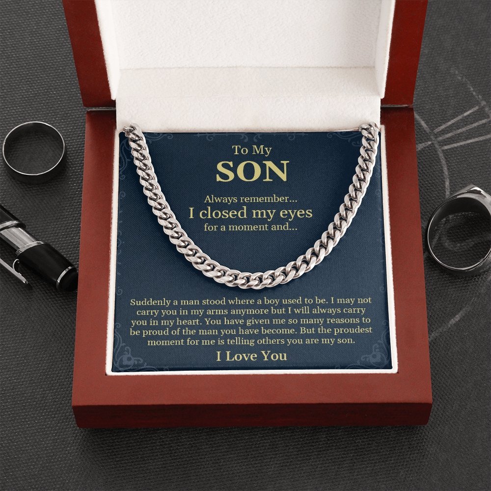 To My Son | I'll Always Carry You In My Heart ❤️💎 | Jewelry | C30184T, C30184TG, lx-C30184, PB23-WOOD, PROD-1831513, PT-1772, USER-43062 | TageUnlimited