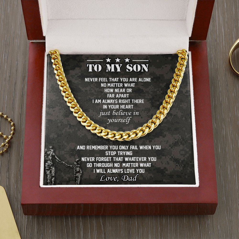 To My Son | I'm Always Right Here 🤎💎(Cuban Link Chain Necklace) | Jewelry | C30184T, C30184TG, lx-C30184, PB23-WOOD, PROD-1897489, PT-1772, USER-43062 | TageUnlimited