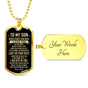 To My Son | Just Do Your Best | Jewelry | A1014T, A1014TG, G007T, G007TG, lx-G007, PROD-1946239, PT-133, TNM-1, USER-43062 | TageUnlimited