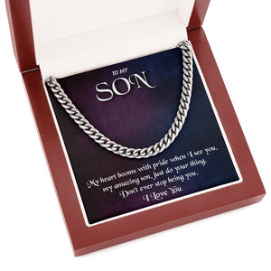 To My Son | My Heart Booms With Pride | Jewelry | C30184T, C30184TG, lx-C30184, PB23-WOOD, PROD-1953220, PT-1772, USER-43062 | TageUnlimited