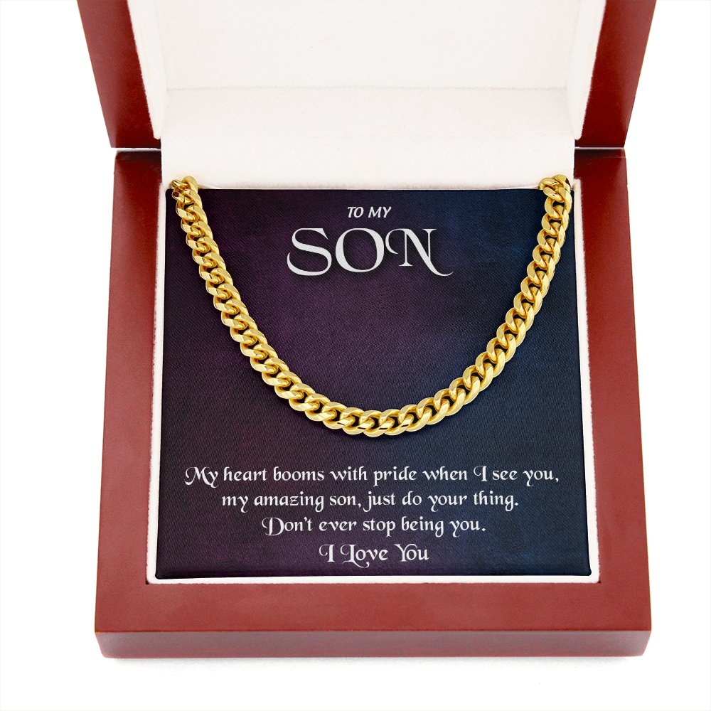 To My Son | My Heart Booms With Pride | Jewelry | C30184T, C30184TG, lx-C30184, PB23-WOOD, PROD-1953220, PT-1772, USER-43062 | TageUnlimited