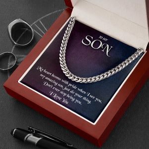 To My Son | My Heart Booms With Pride | Jewelry | C30184T, C30184TG, lx-C30184, PB23-WOOD, PROD-1953220, PT-1772, USER-43062 | TageUnlimited
