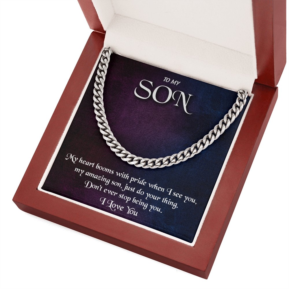 To My Son | My Heart Booms With Pride | Jewelry | C30184T, C30184TG, lx-C30184, PB23-WOOD, PROD-1953220, PT-1772, USER-43062 | TageUnlimited