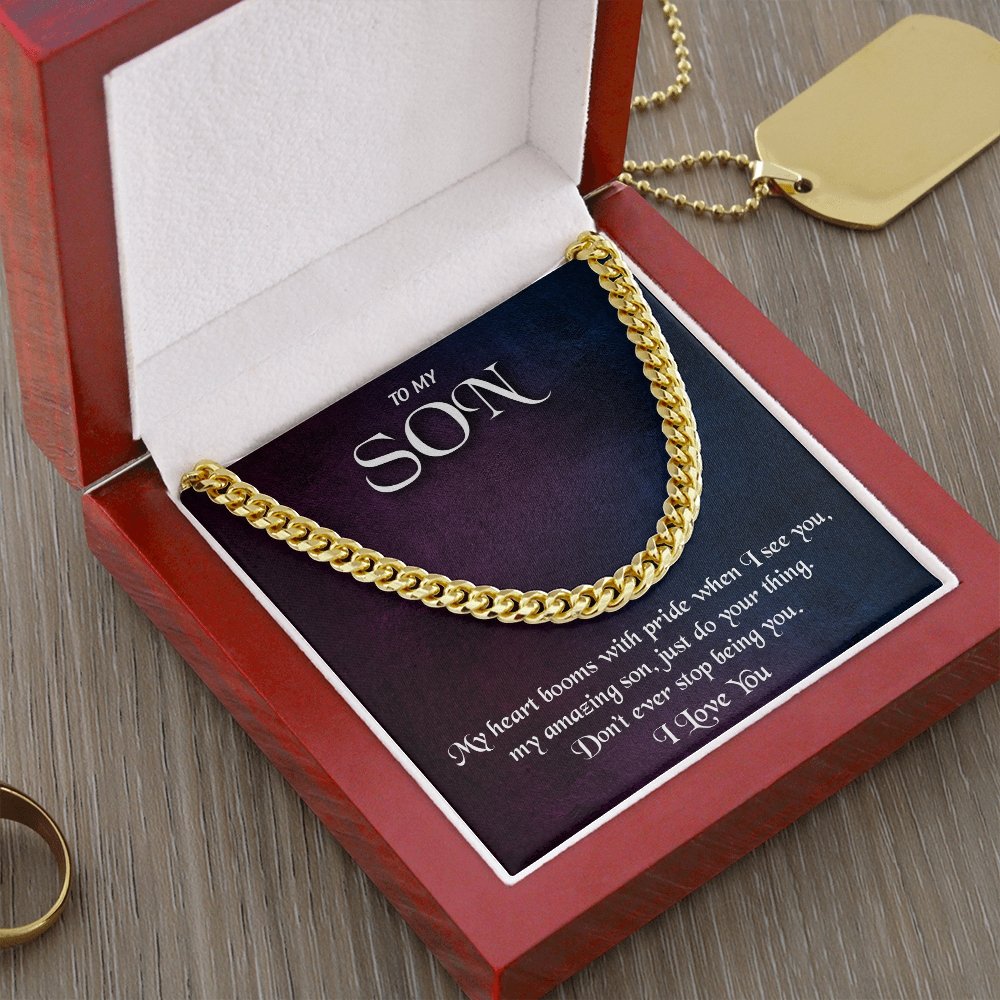 To My Son | My Heart Booms With Pride | Jewelry | C30184T, C30184TG, lx-C30184, PB23-WOOD, PROD-1953220, PT-1772, USER-43062 | TageUnlimited