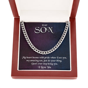 To My Son | My Heart Booms With Pride | Jewelry | C30184T, C30184TG, lx-C30184, PB23-WOOD, PROD-1953220, PT-1772, USER-43062 | TageUnlimited