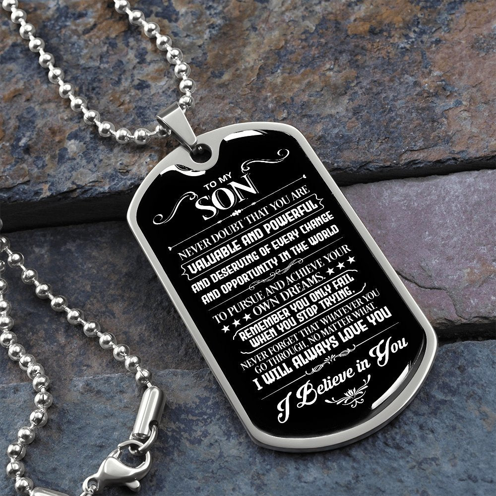 To My Son | Never Doubt | Jewelry | A1014T, A1014TG, G007T, G007TG, lx-G007, PROD-1953153, PT-133, TNM-1, USER-43062 | TageUnlimited