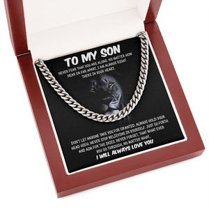 To My Son | Never Fear That You Are Alone 🖤🔥 | Jewelry | C30184T, C30184TG, lx-C30184, PB23-WOOD, PROD-1904528, PT-1772, USER-43062 | TageUnlimited