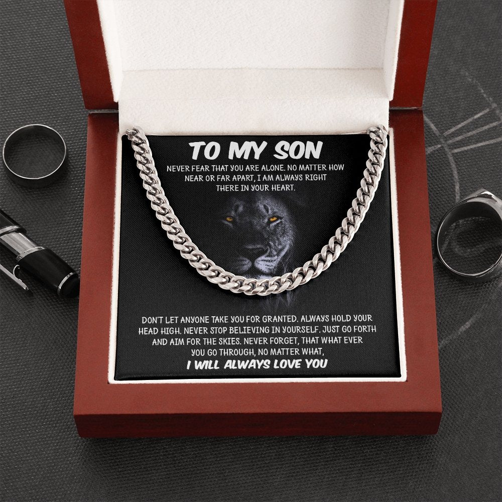 To My Son | Never Fear That You Are Alone 🖤🔥 | Jewelry | C30184T, C30184TG, lx-C30184, PB23-WOOD, PROD-1904528, PT-1772, USER-43062 | TageUnlimited