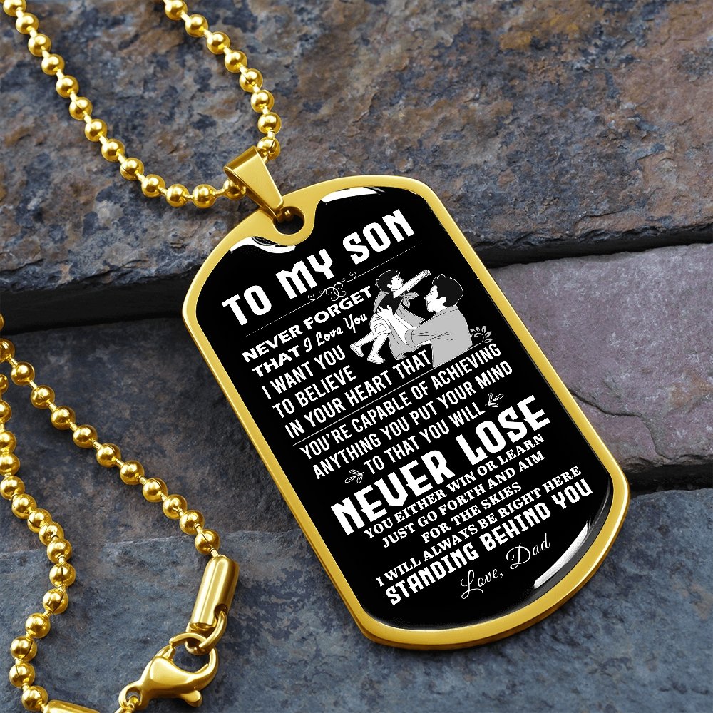 To My Son | Never Forget 🧡🔥 | Jewelry | A1014T, A1014TG, G007T, G007TG, lx-G007, PROD-2018838, PT-133, TNM-1, USER-43062 | TageUnlimited