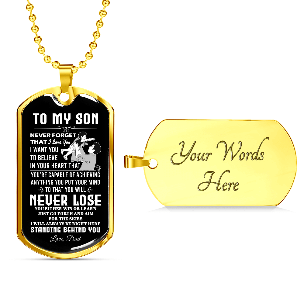 To My Son | Never Forget 🧡🔥 | Jewelry | A1014T, A1014TG, G007T, G007TG, lx-G007, PROD-2018838, PT-133, TNM-1, USER-43062 | TageUnlimited