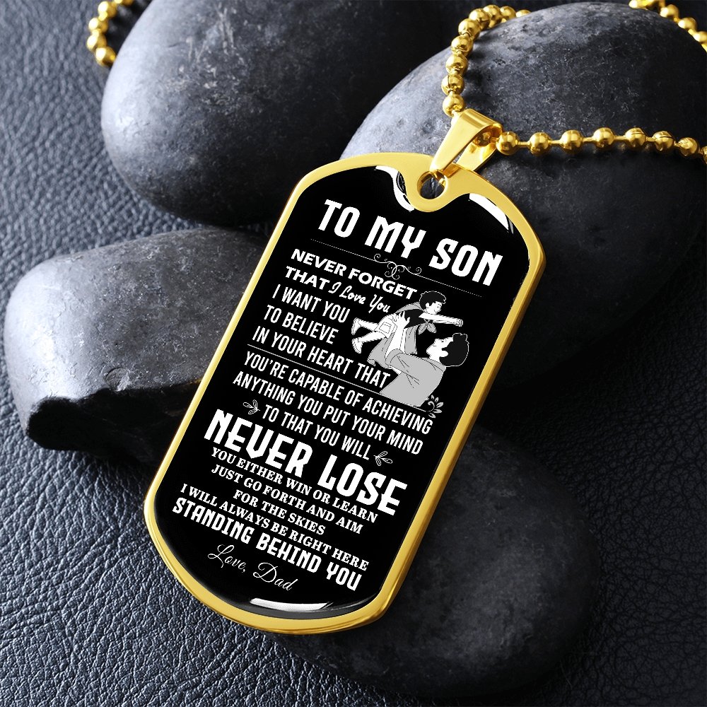 To My Son | Never Forget 🧡🔥 | Jewelry | A1014T, A1014TG, G007T, G007TG, lx-G007, PROD-2018838, PT-133, TNM-1, USER-43062 | TageUnlimited