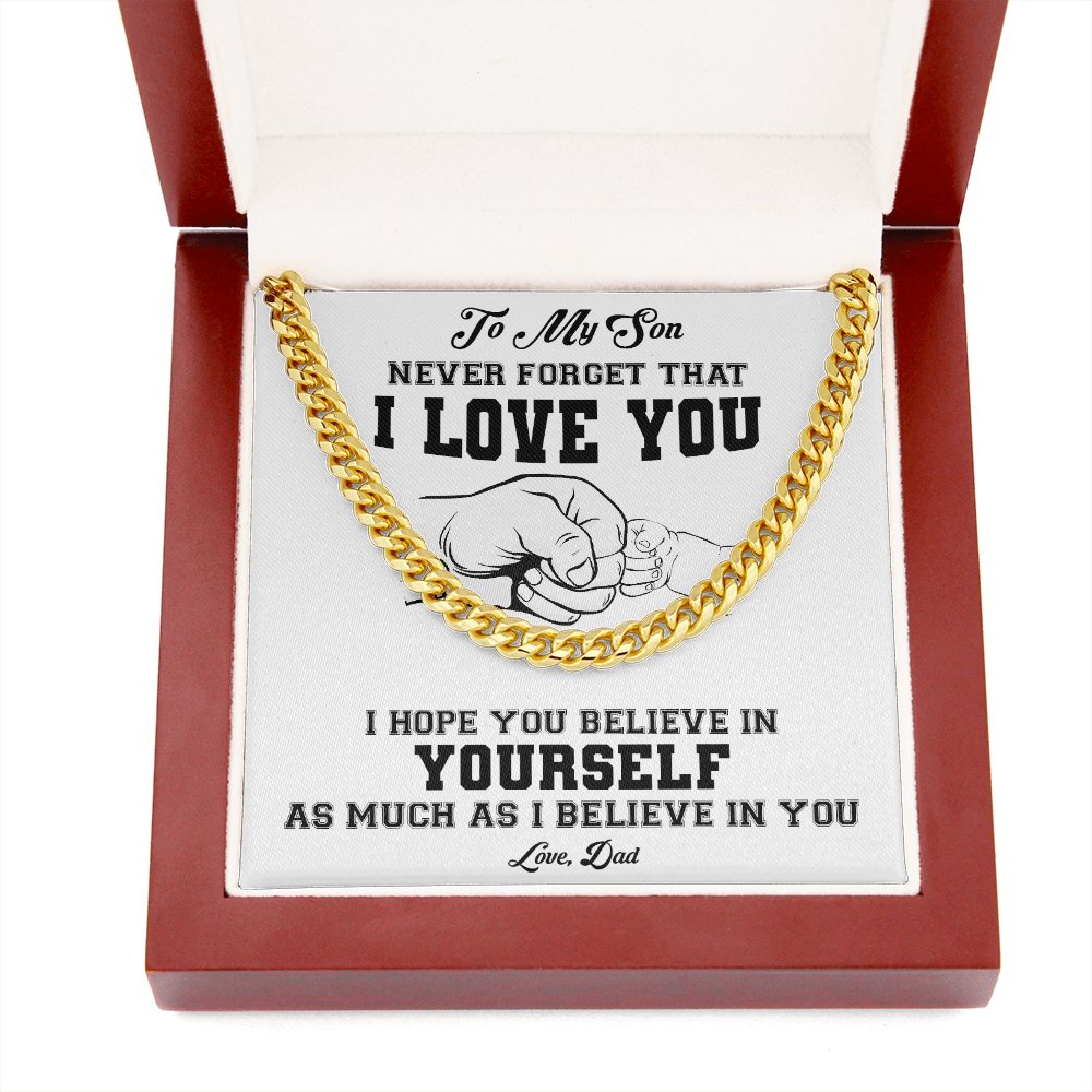 To My Son | Never Forget That I Love You 💖👊 | Jewelry | C30184T, C30184TG, lx-C30184, PB23-WOOD, PROD-1918036, PT-1772, USER-43062 | TageUnlimited