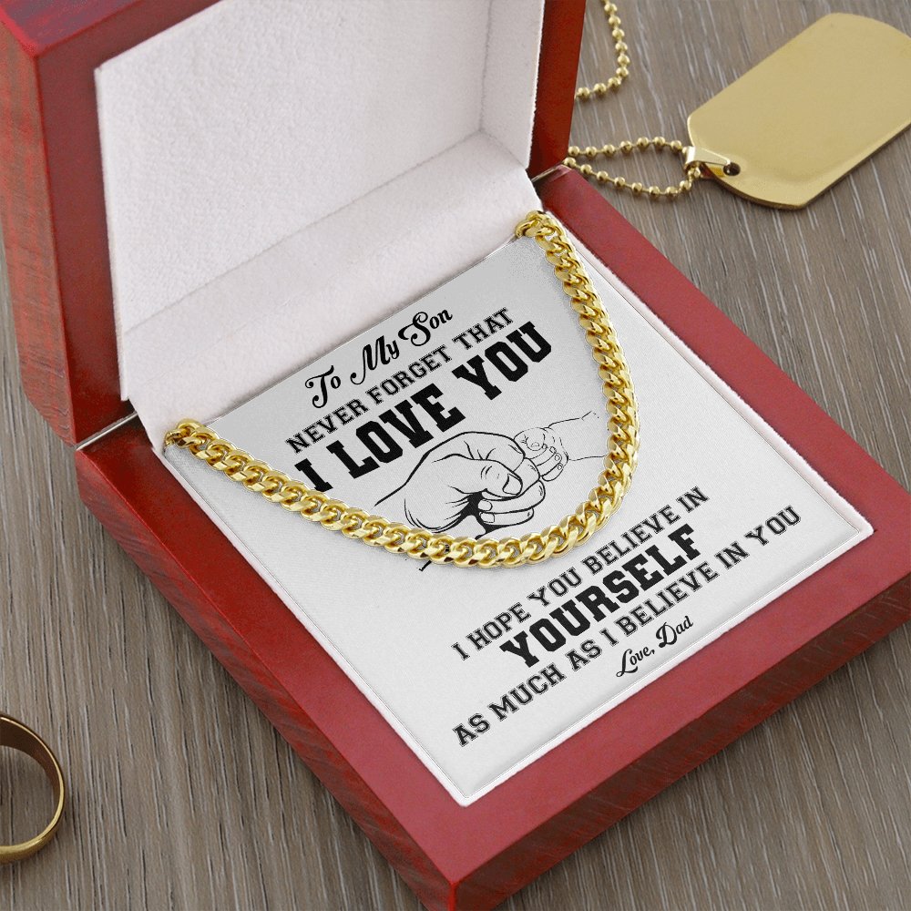 To My Son | Never Forget That I Love You 💖👊 | Jewelry | C30184T, C30184TG, lx-C30184, PB23-WOOD, PROD-1918036, PT-1772, USER-43062 | TageUnlimited