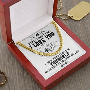 To My Son | Never Forget That I Love You 💖👊 | Jewelry | C30184T, C30184TG, lx-C30184, PB23-WOOD, PROD-1918036, PT-1772, USER-43062 | TageUnlimited