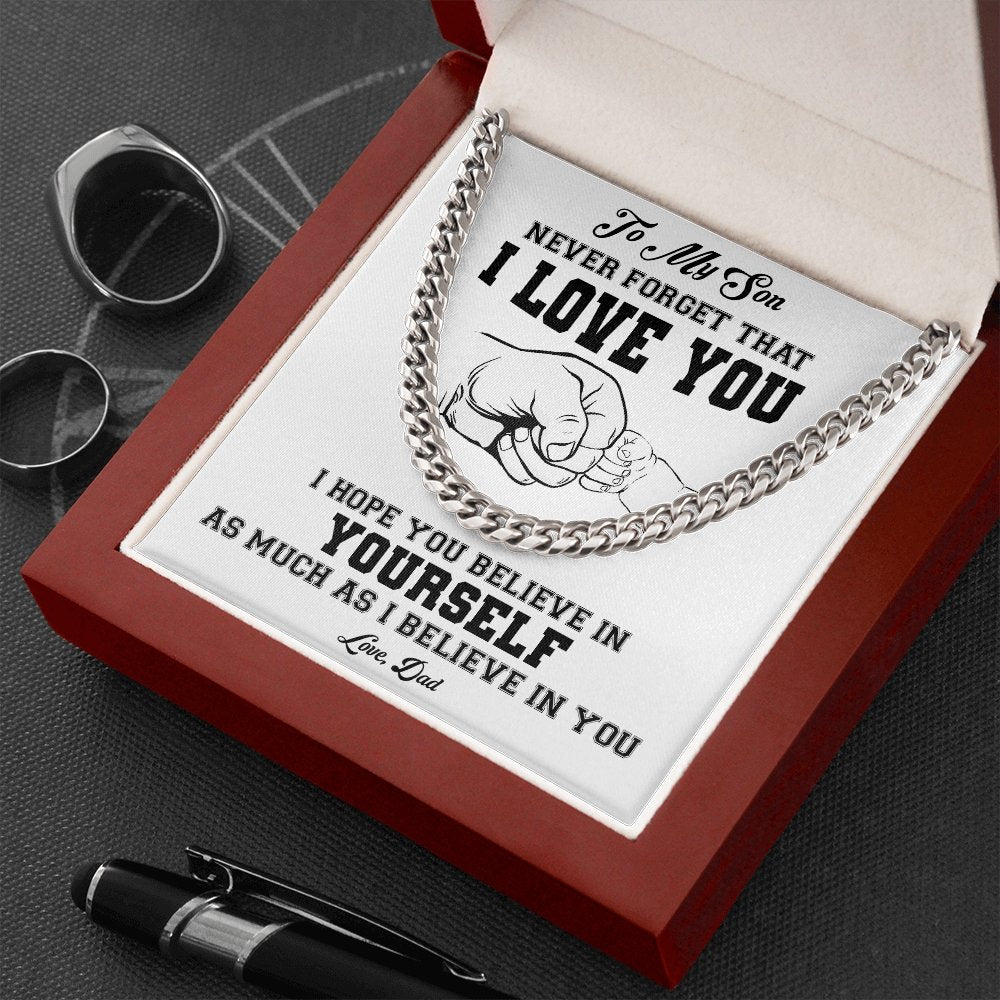 To My Son | Never Forget That I Love You 💖👊 | Jewelry | C30184T, C30184TG, lx-C30184, PB23-WOOD, PROD-1918036, PT-1772, USER-43062 | TageUnlimited