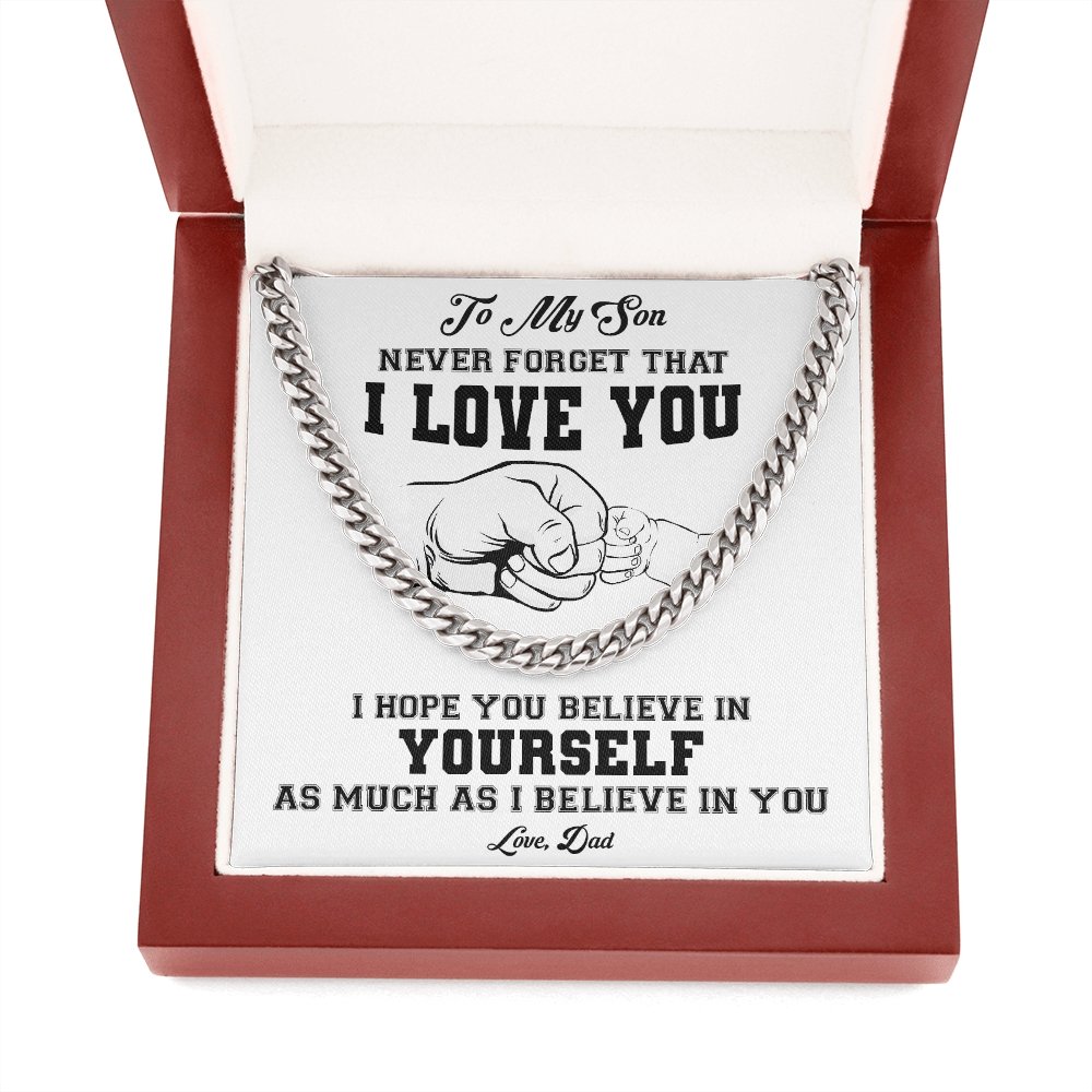 To My Son | Never Forget That I Love You 💖👊 | Jewelry | C30184T, C30184TG, lx-C30184, PB23-WOOD, PROD-1918036, PT-1772, USER-43062 | TageUnlimited
