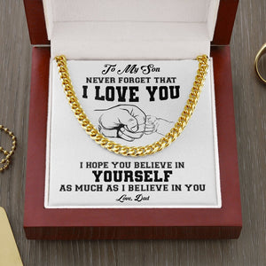 To My Son | Never Forget That I Love You 💖👊 | Jewelry | C30184T, C30184TG, lx-C30184, PB23-WOOD, PROD-1918036, PT-1772, USER-43062 | TageUnlimited