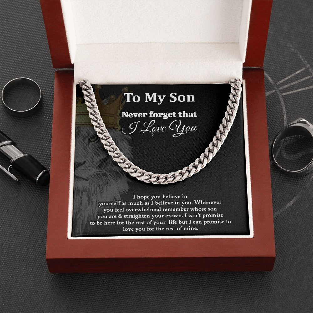 To My Son | Never Forget That I Love You 👑💎 | Jewelry | C30184T, C30184TG, lx-C30184, PB23-WOOD, PROD-1922422, PT-1772, USER-43062 | TageUnlimited