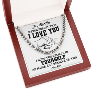 To My Son | Never Forget That I Love You 💖👊 | Jewelry | C30184T, C30184TG, lx-C30184, PB23-WOOD, PROD-1918036, PT-1772, USER-43062 | TageUnlimited