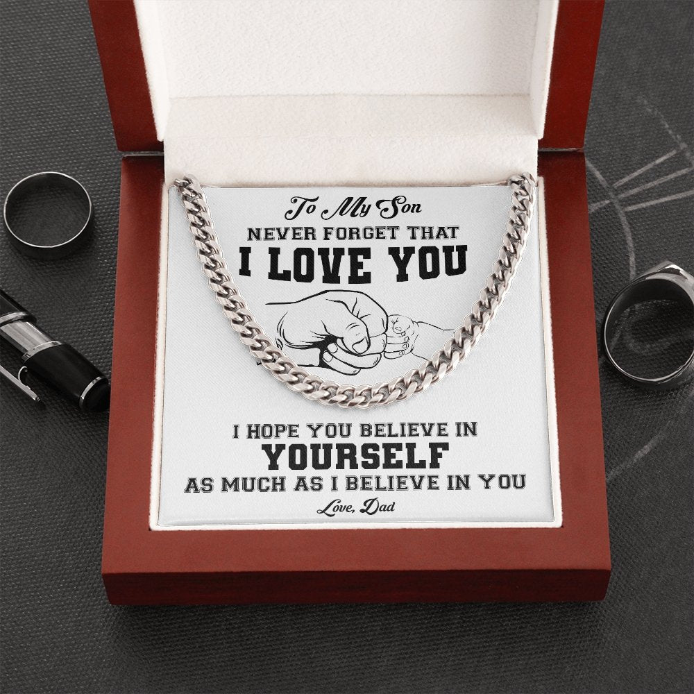 To My Son | Never Forget That I Love You 💖👊 | Jewelry | C30184T, C30184TG, lx-C30184, PB23-WOOD, PROD-1918036, PT-1772, USER-43062 | TageUnlimited