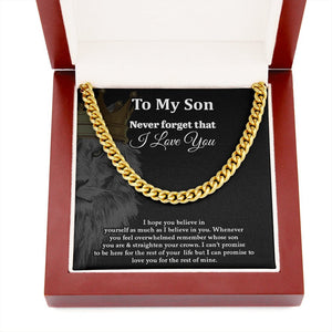 To My Son | Never Forget That I Love You 👑💎 | Jewelry | C30184T, C30184TG, lx-C30184, PB23-WOOD, PROD-1922422, PT-1772, USER-43062 | TageUnlimited