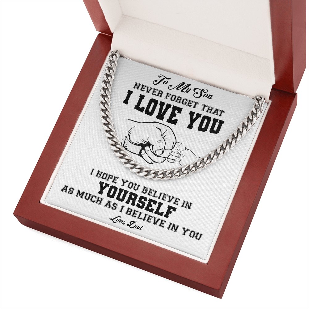 To My Son | Never Forget That I Love You 💖👊 | Jewelry | C30184T, C30184TG, lx-C30184, PB23-WOOD, PROD-1918036, PT-1772, USER-43062 | TageUnlimited