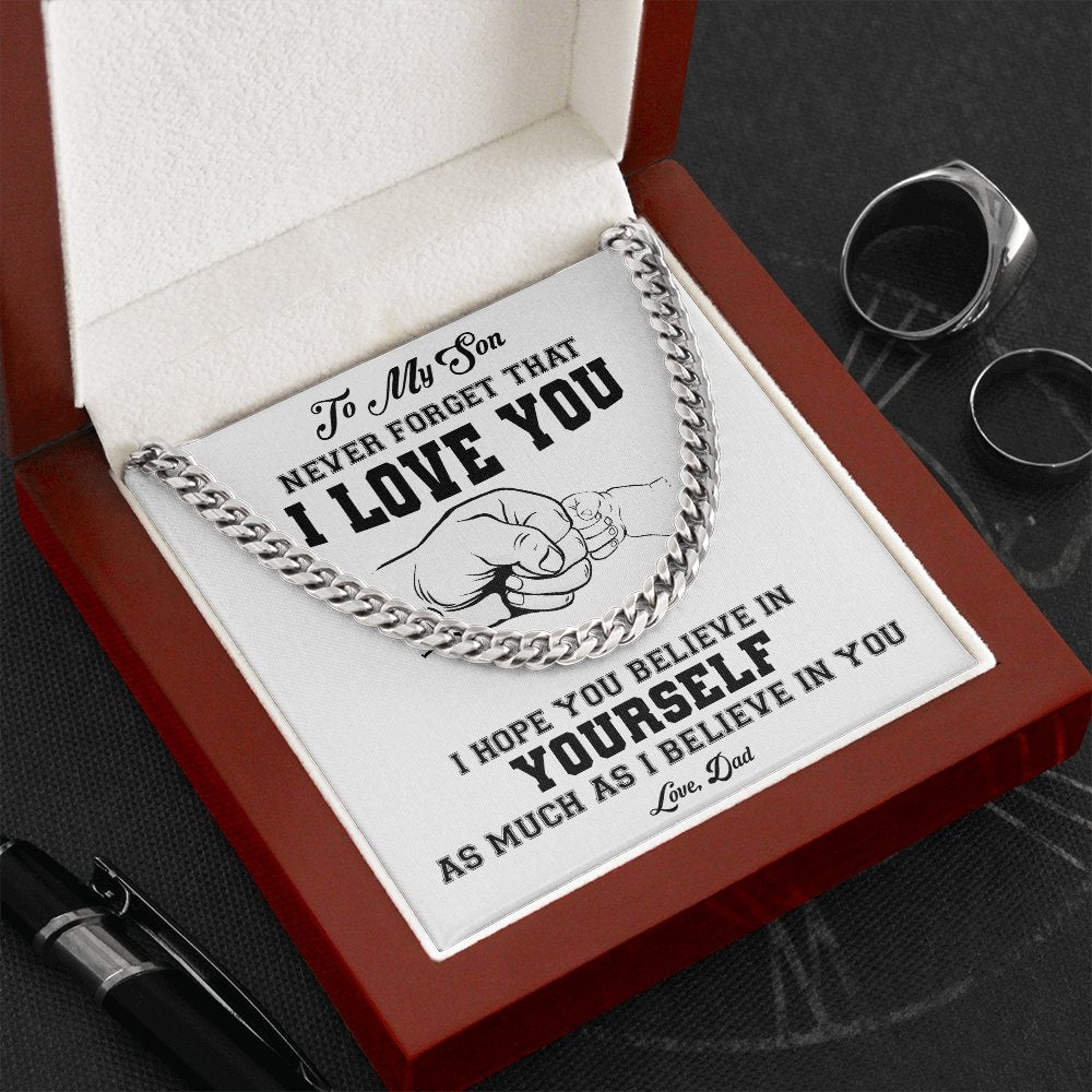 To My Son | Never Forget That I Love You 💖👊 | Jewelry | C30184T, C30184TG, lx-C30184, PB23-WOOD, PROD-1918036, PT-1772, USER-43062 | TageUnlimited