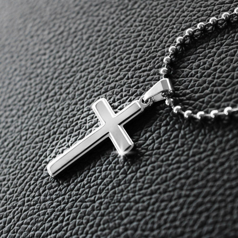 To My Son | Proud To Be Your Father (Cross Necklace with Ball Chain) | Jewelry | A1014T, E070T, lx-E070, PB23-WOOD, PROD-1967174, PT-1512, TNM-1, USER-43062 | TageUnlimited