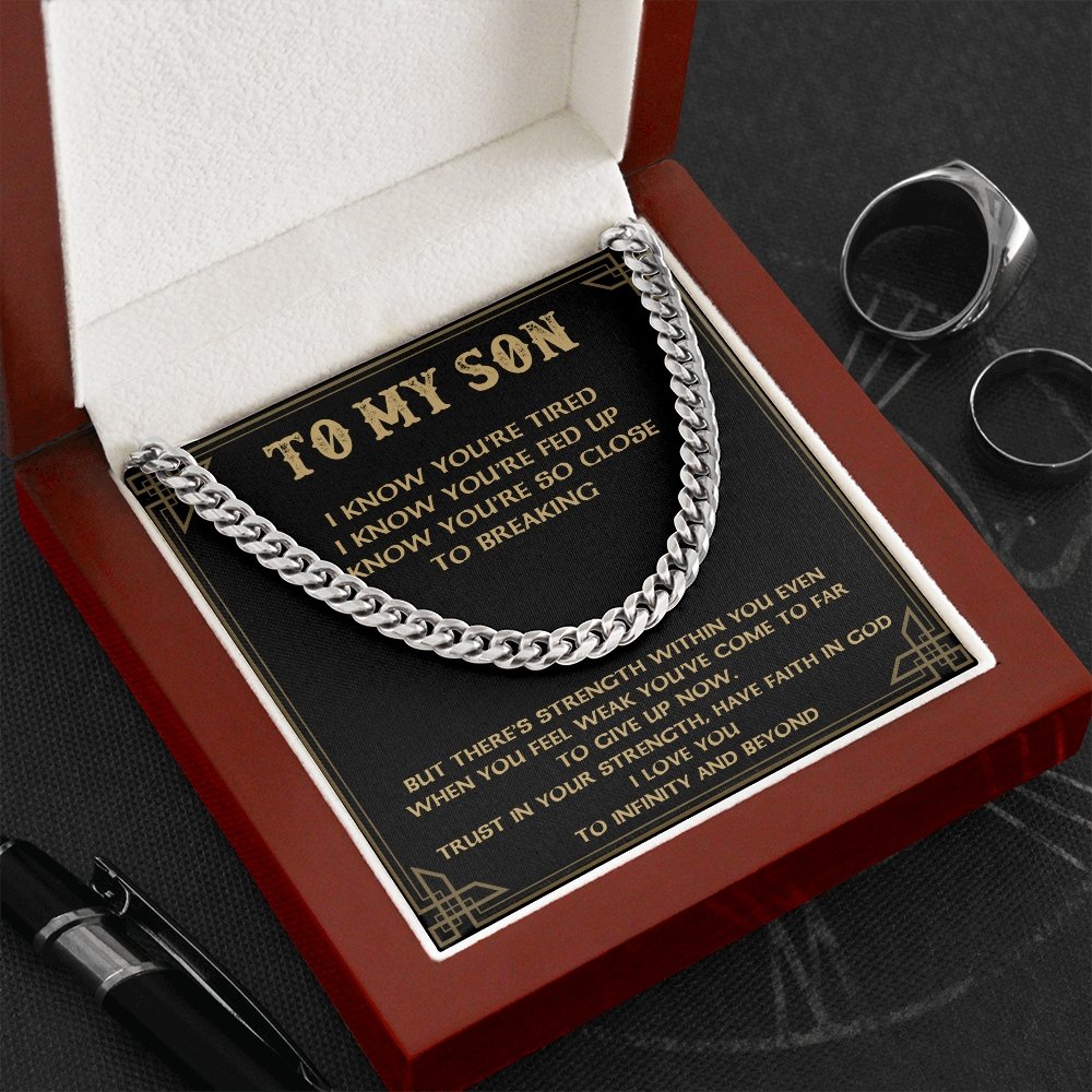 To My Son | Trust In Your Strength | Jewelry | C30184T, C30184TG, lx-C30184, PB23-WOOD, PROD-1950218, PT-1772, USER-43062 | TageUnlimited