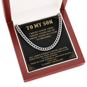 To My Son | Trust In Your Strength | Jewelry | C30184T, C30184TG, lx-C30184, PB23-WOOD, PROD-1950218, PT-1772, USER-43062 | TageUnlimited