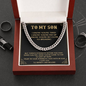 To My Son | Trust In Your Strength | Jewelry | C30184T, C30184TG, lx-C30184, PB23-WOOD, PROD-1950218, PT-1772, USER-43062 | TageUnlimited