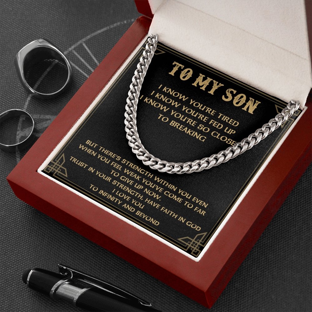 To My Son | Trust In Your Strength | Jewelry | C30184T, C30184TG, lx-C30184, PB23-WOOD, PROD-1950218, PT-1772, USER-43062 | TageUnlimited