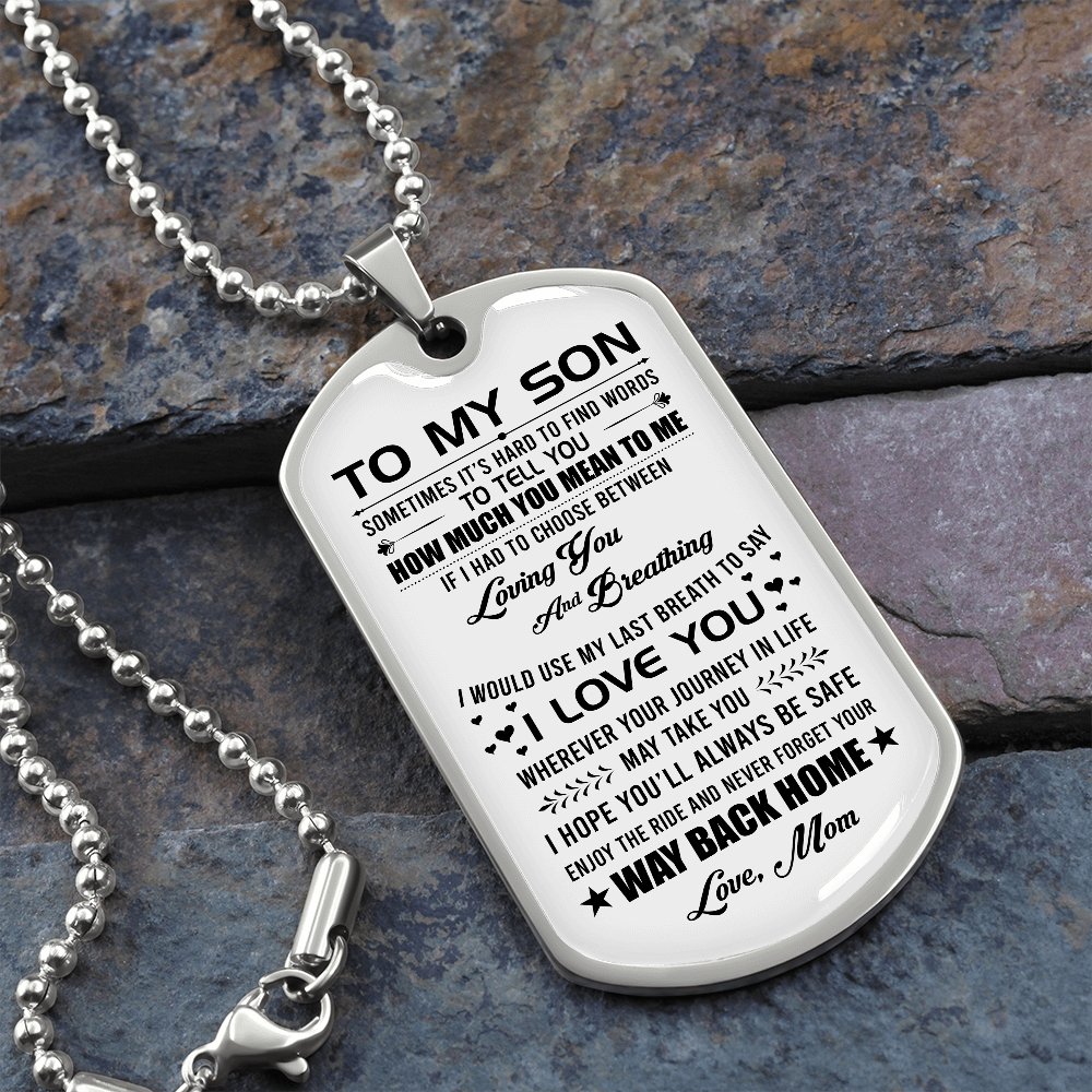 To My Son | Wherever Your Journey | Jewelry | A1014T, A1014TG, G007T, G007TG, lx-G007, PROD-1950147, PT-133, TNM-1, USER-43062 | TageUnlimited