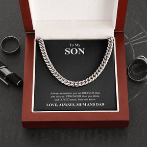 To My Son | You Are Braver Than You Think ❤️🖤 | Jewelry | C30184T, C30184TG, lx-C30184, PB23-WOOD, PROD-1831498, PT-1772, USER-43062 | TageUnlimited